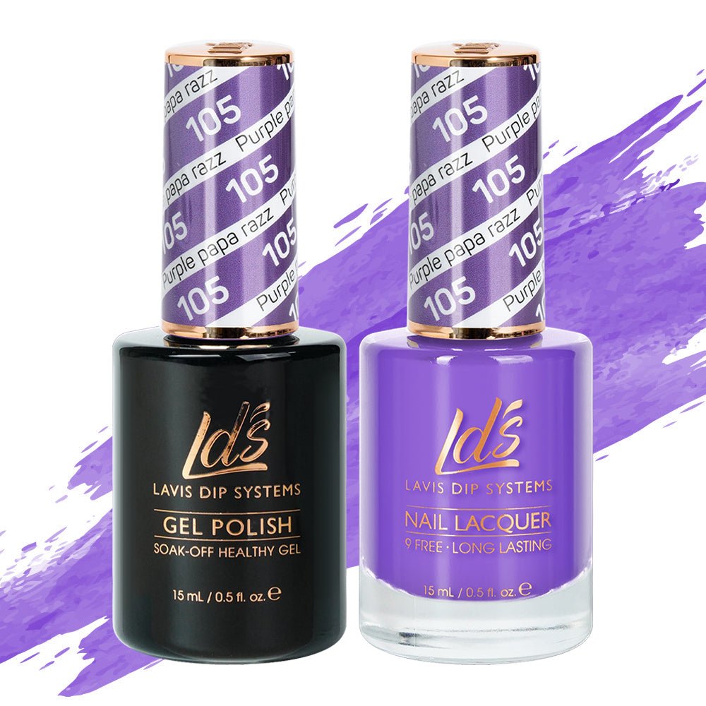 LDS Gel Nail Polish Duo - 105 Purple Papa Razzi - DTK Nail Supply