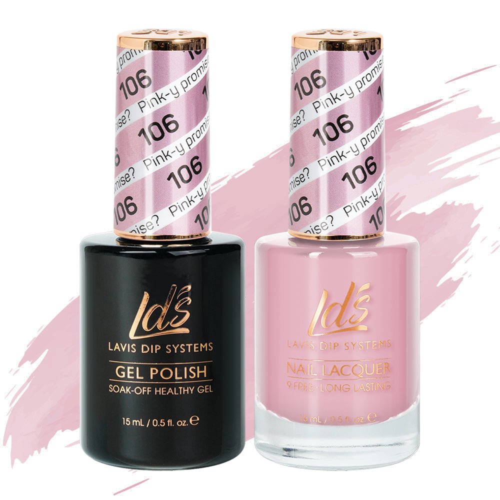 LDS Gel Nail Polish Duo - 106 Pink - Y Promise? - DTK Nail Supply