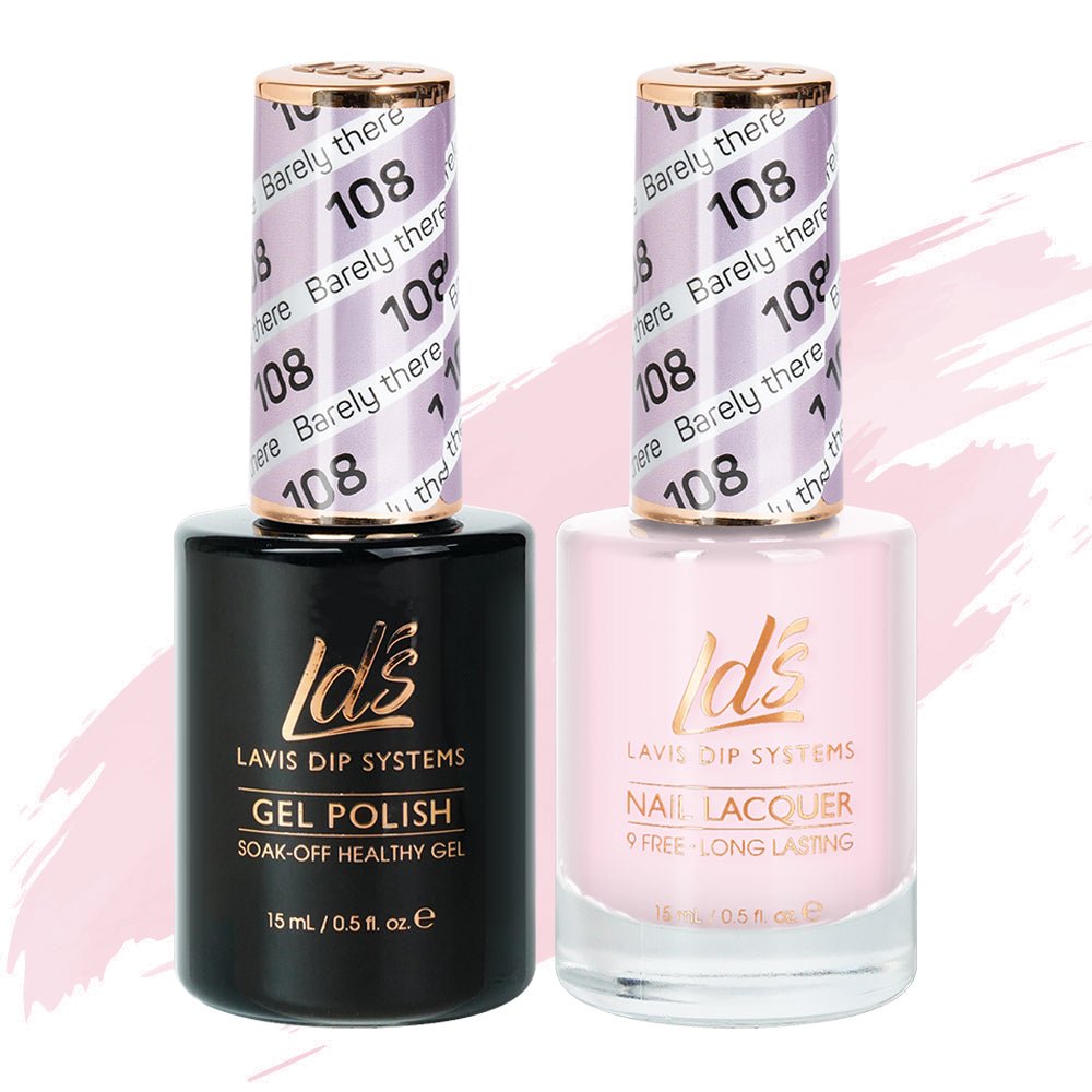 LDS Gel Nail Polish Duo - 108 Barely There - DTK Nail Supply
