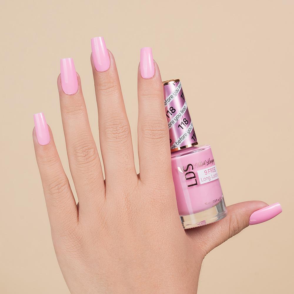 LDS Gel Nail Polish Duo - 118 Pink Before You Leap - DTK Nail Supply
