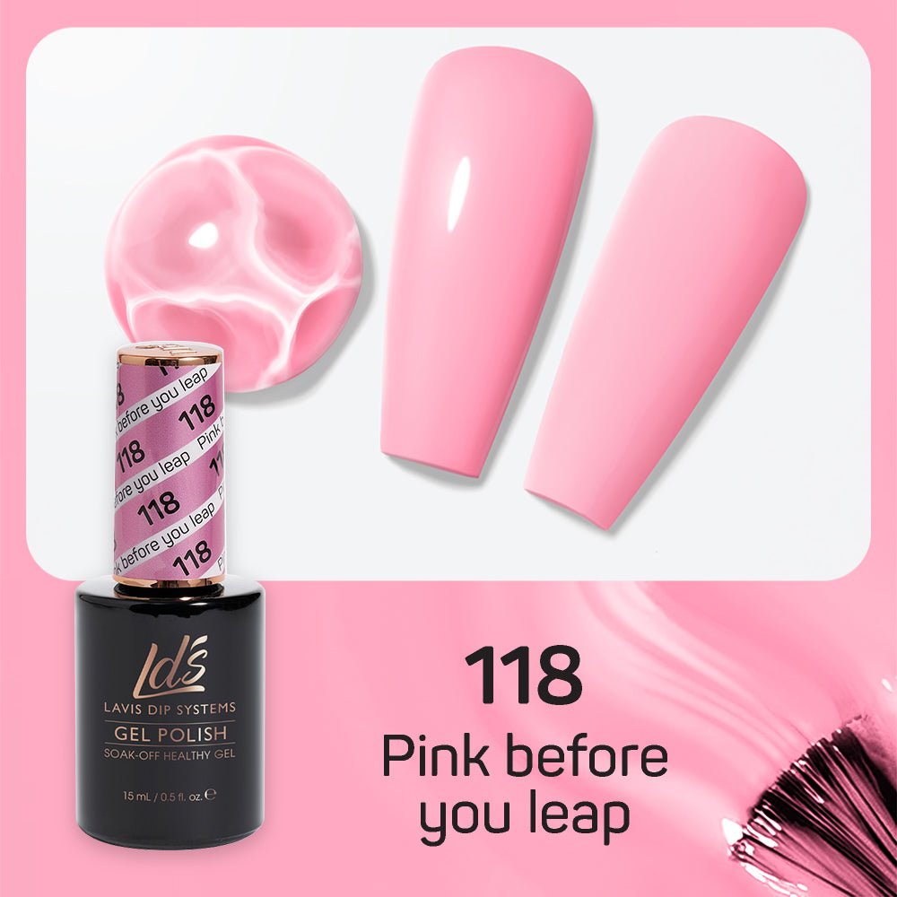 LDS Gel Nail Polish Duo - 118 Pink Before You Leap - DTK Nail Supply