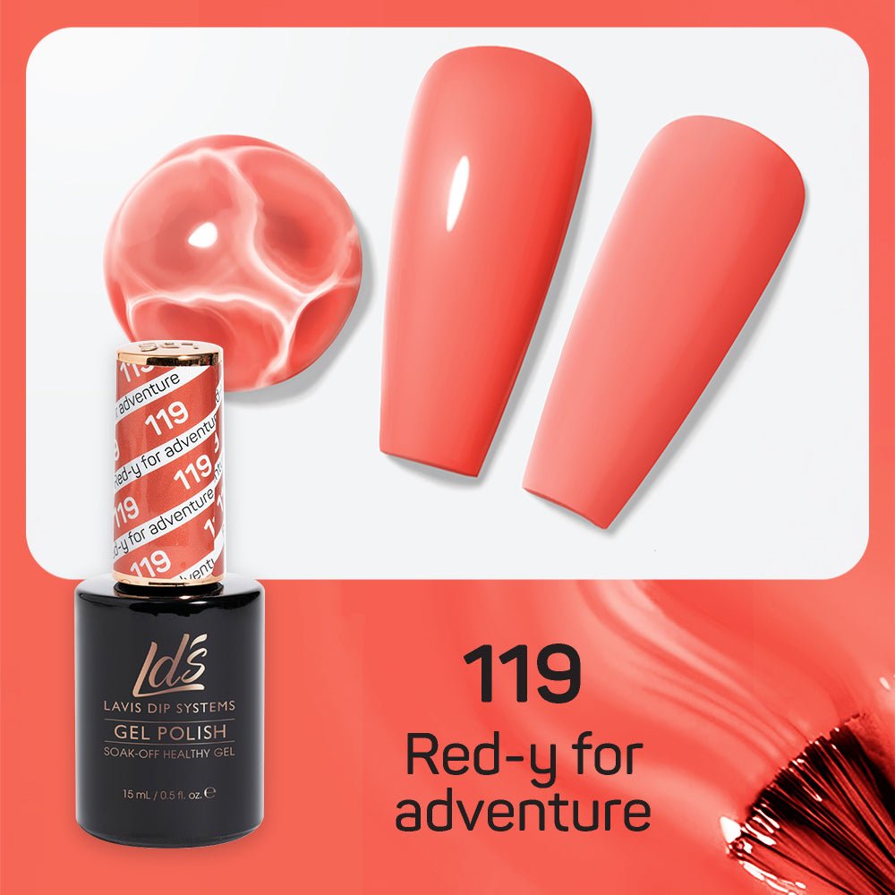 LDS Gel Nail Polish Duo - 119 Red - Y For Adventure - DTK Nail Supply