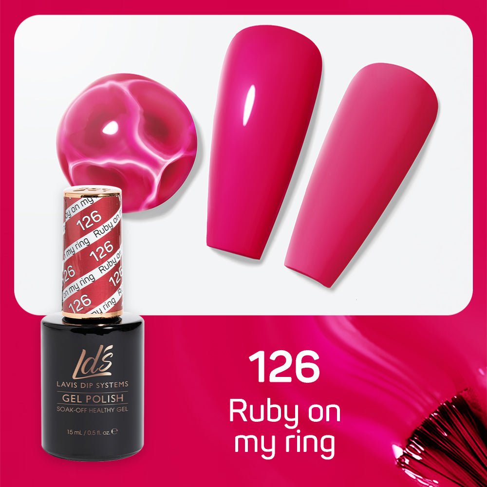 LDS Gel Nail Polish Duo - 126 Ruby On My Ring - DTK Nail Supply