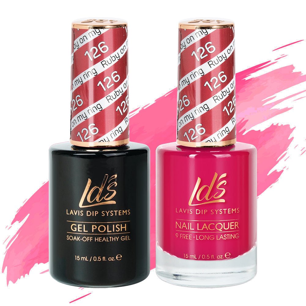 LDS Gel Nail Polish Duo - 126 Ruby On My Ring - DTK Nail Supply