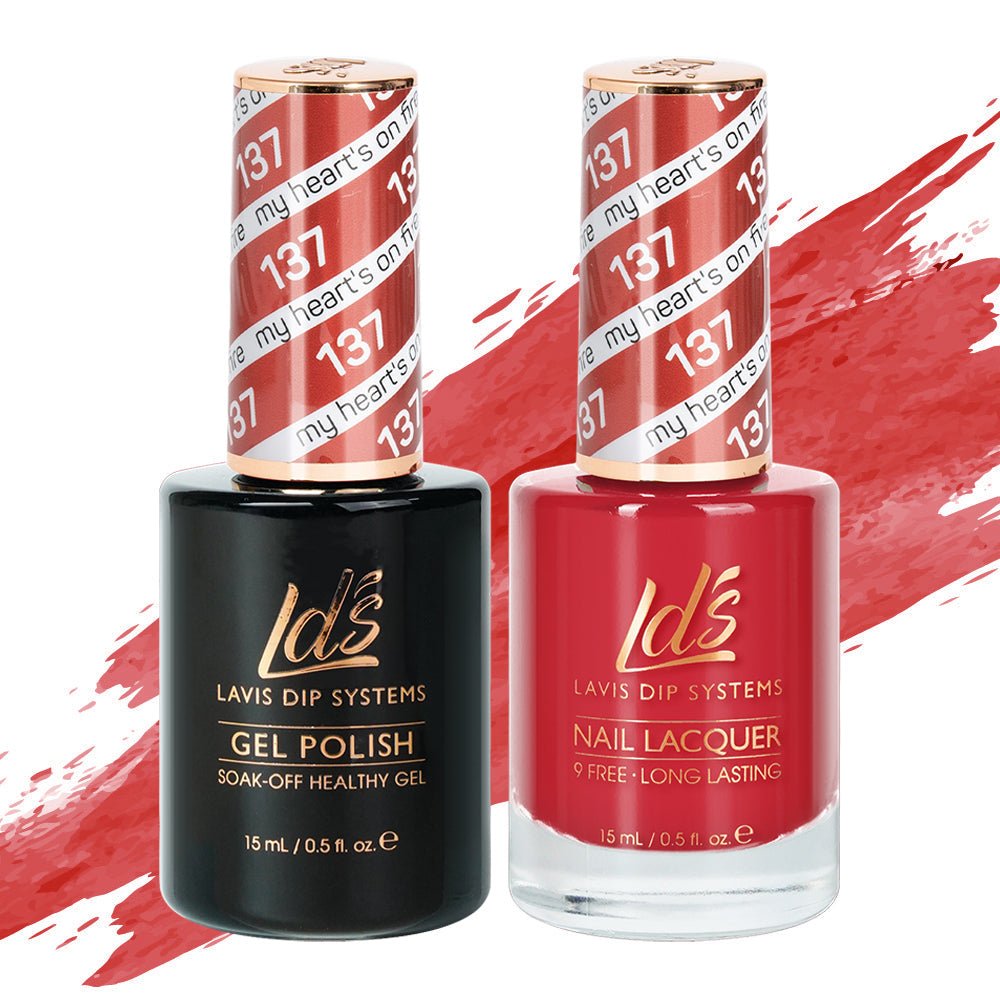 LDS Gel Nail Polish Duo - 137 My Heart's On Fire - DTK Nail Supply