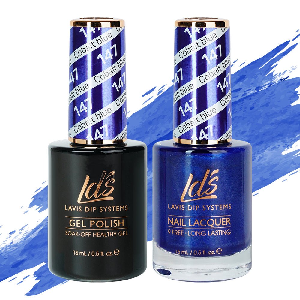 LDS Gel Nail Polish Duo - 147 Cobalt Blue - DTK Nail Supply