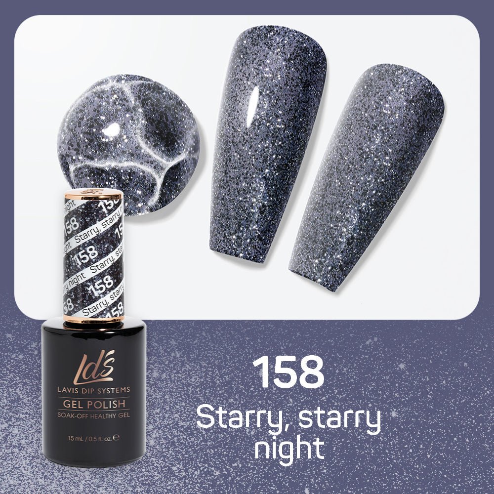 LDS Gel Nail Polish Duo - 158 Starry Night - DTK Nail Supply