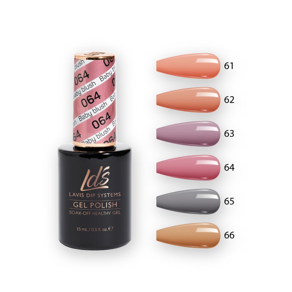 LDS Gel Polish Set (6 colors): 061 to 066 - DTK Nail Supply