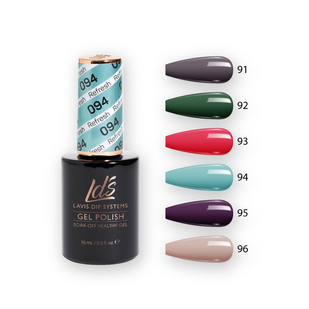 LDS Gel Polish Set (6 colors): 091 to 096 - DTK Nail Supply