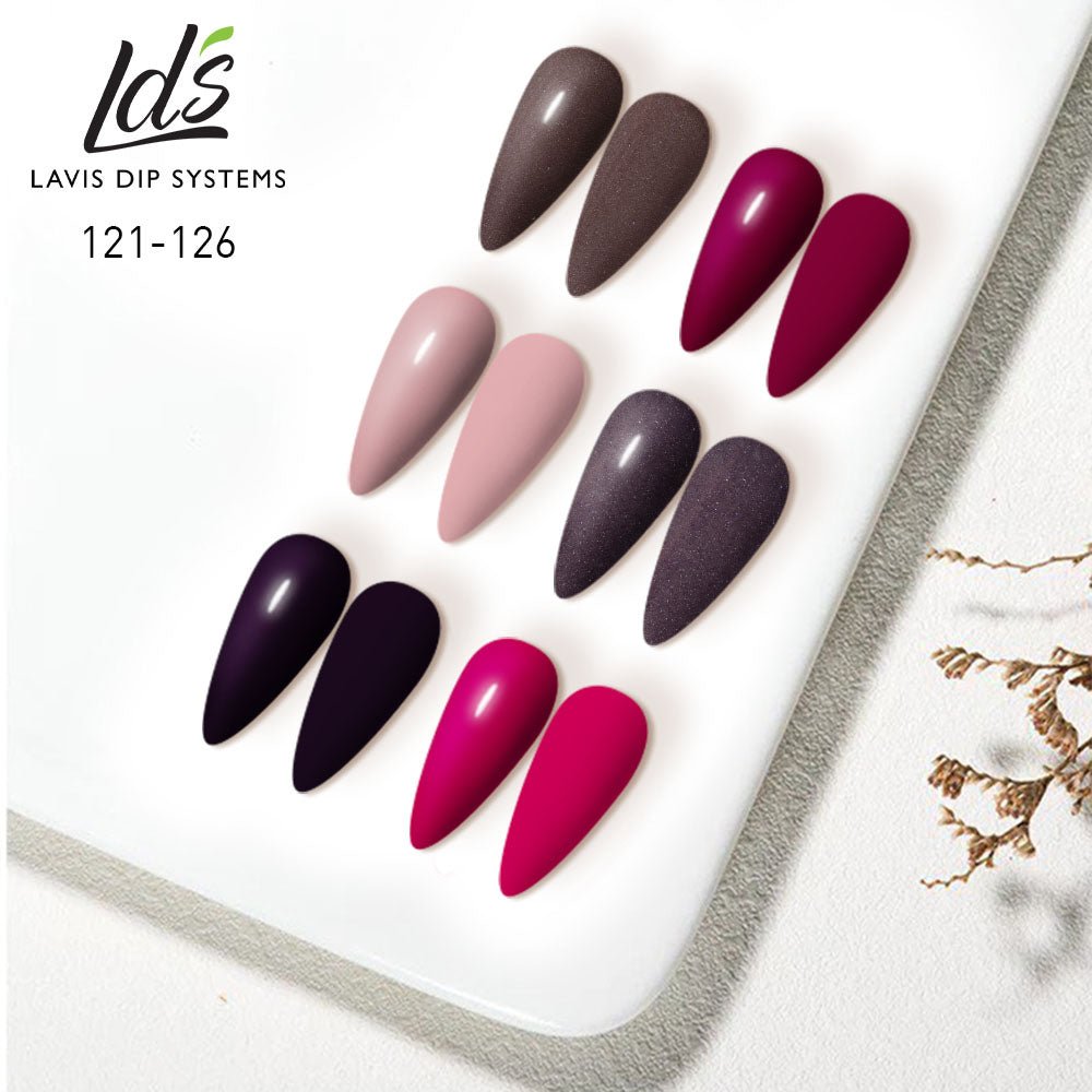 LDS Gel Polish Set (6 colors): 121 to 126 - DTK Nail Supply