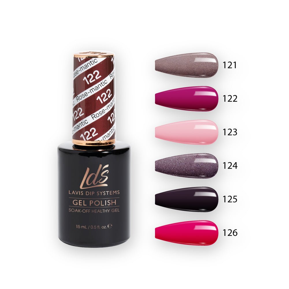 LDS Gel Polish Set (6 colors): 121 to 126 - DTK Nail Supply