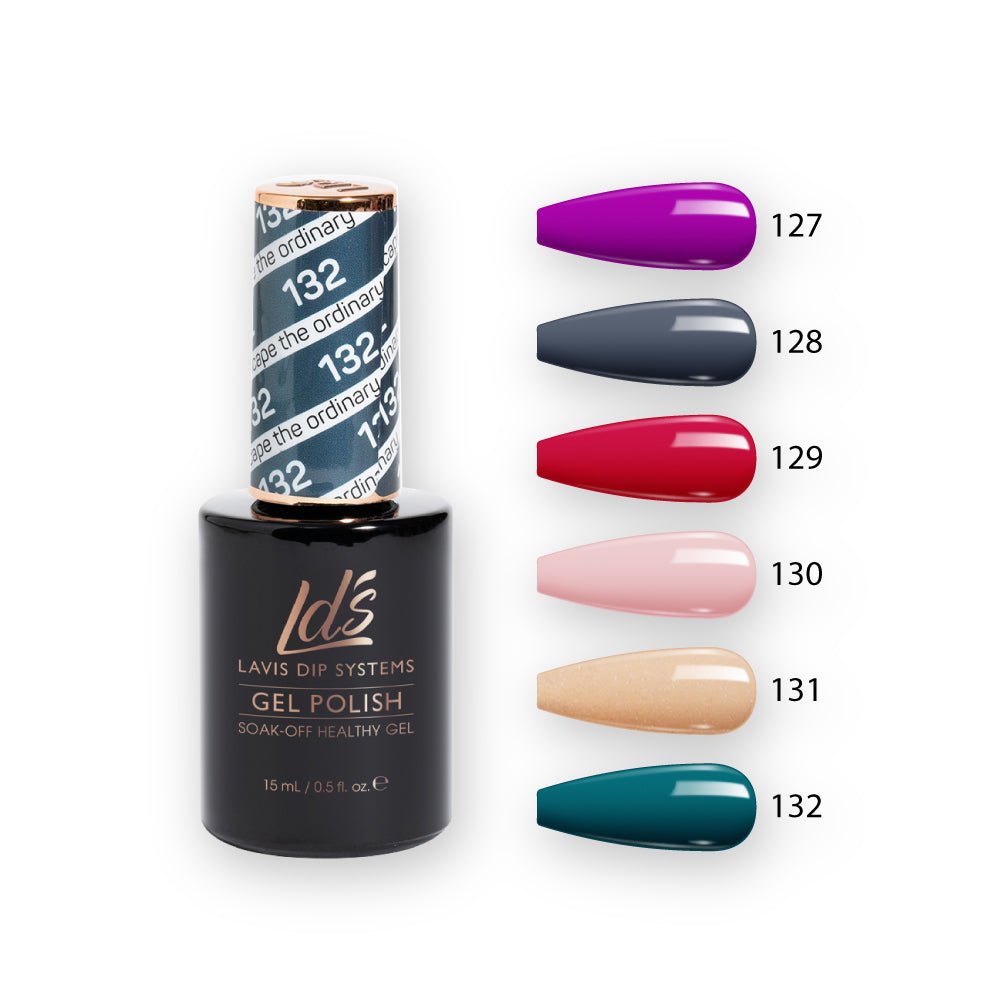 LDS Gel Polish Set (6 colors): 127 to 132 - DTK Nail Supply