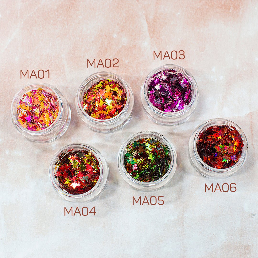 LDS Glitter Nail Art (6 colors): MA01 - MA06 - 0.5 oz - DTK Nail Supply