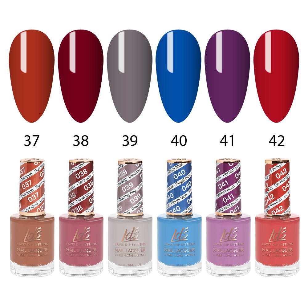 LDS Healthy Nail Lacquer Set (6 colors): 037 to 042 - DTK Nail Supply