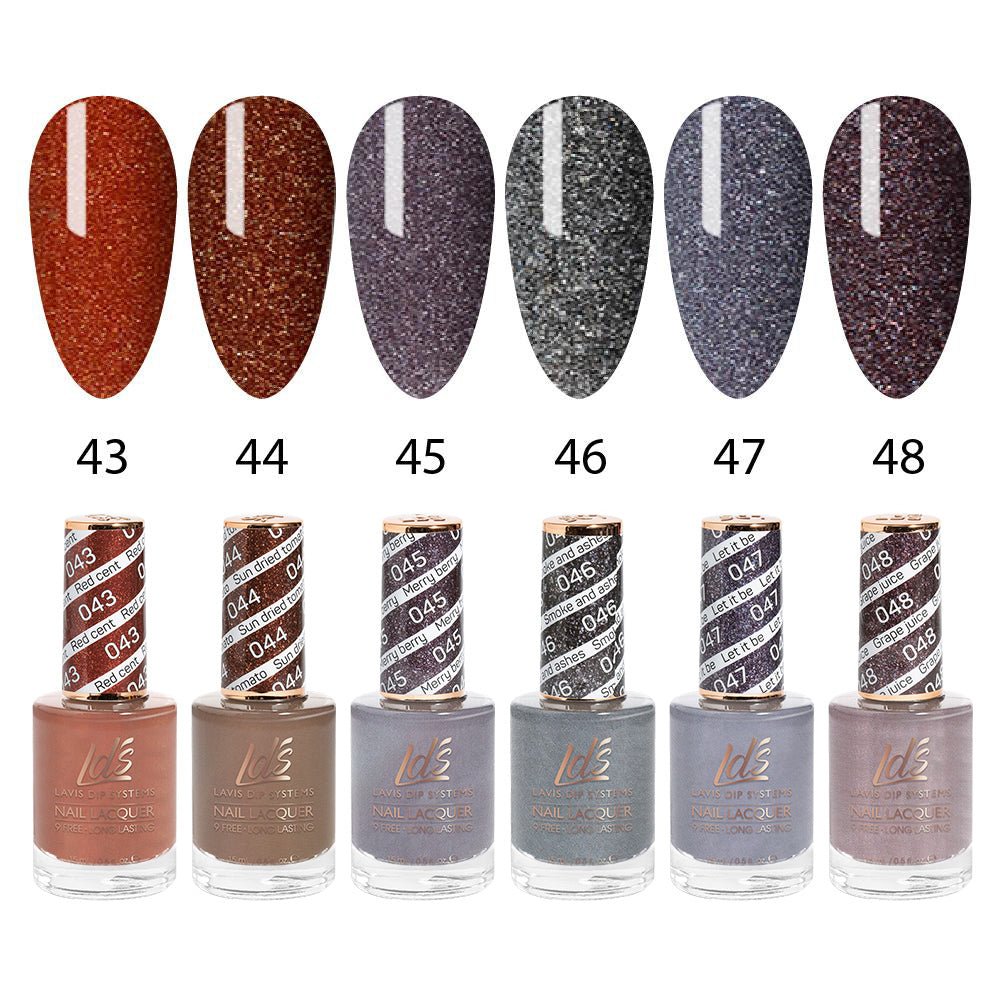 LDS Healthy Nail Lacquer Set (6 colors): 043 to 048 - DTK Nail Supply