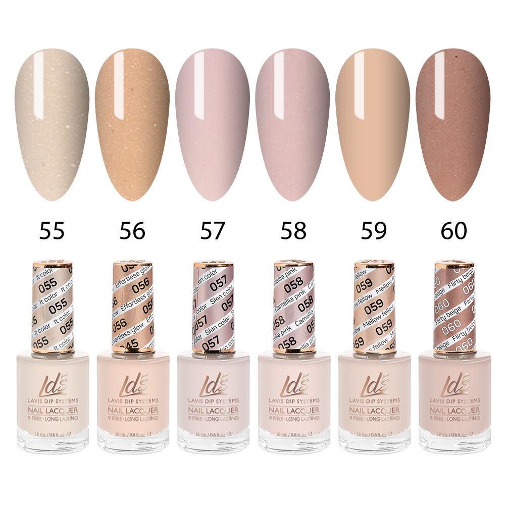 LDS Healthy Nail Lacquer Set (6 colors): 055 to 060 - DTK Nail Supply