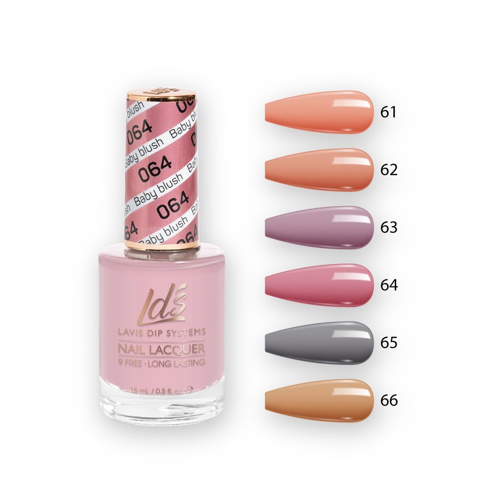 LDS Healthy Nail Lacquer Set (6 colors): 061 to 066 - DTK Nail Supply