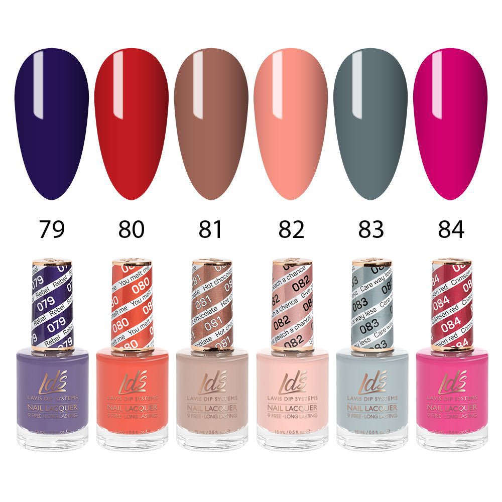 LDS Healthy Nail Lacquer Set (6 colors): 079 to 084 - DTK Nail Supply