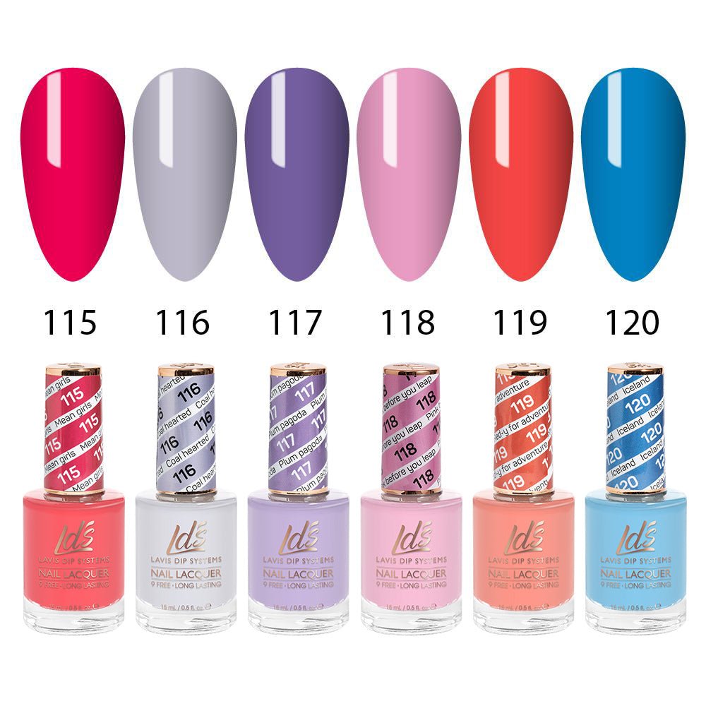 LDS Healthy Nail Lacquer Set (6 colors): 115 to 120 - DTK Nail Supply
