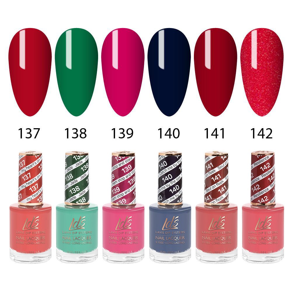 LDS Healthy Nail Lacquer Set (6 colors): 137 to 142 - DTK Nail Supply