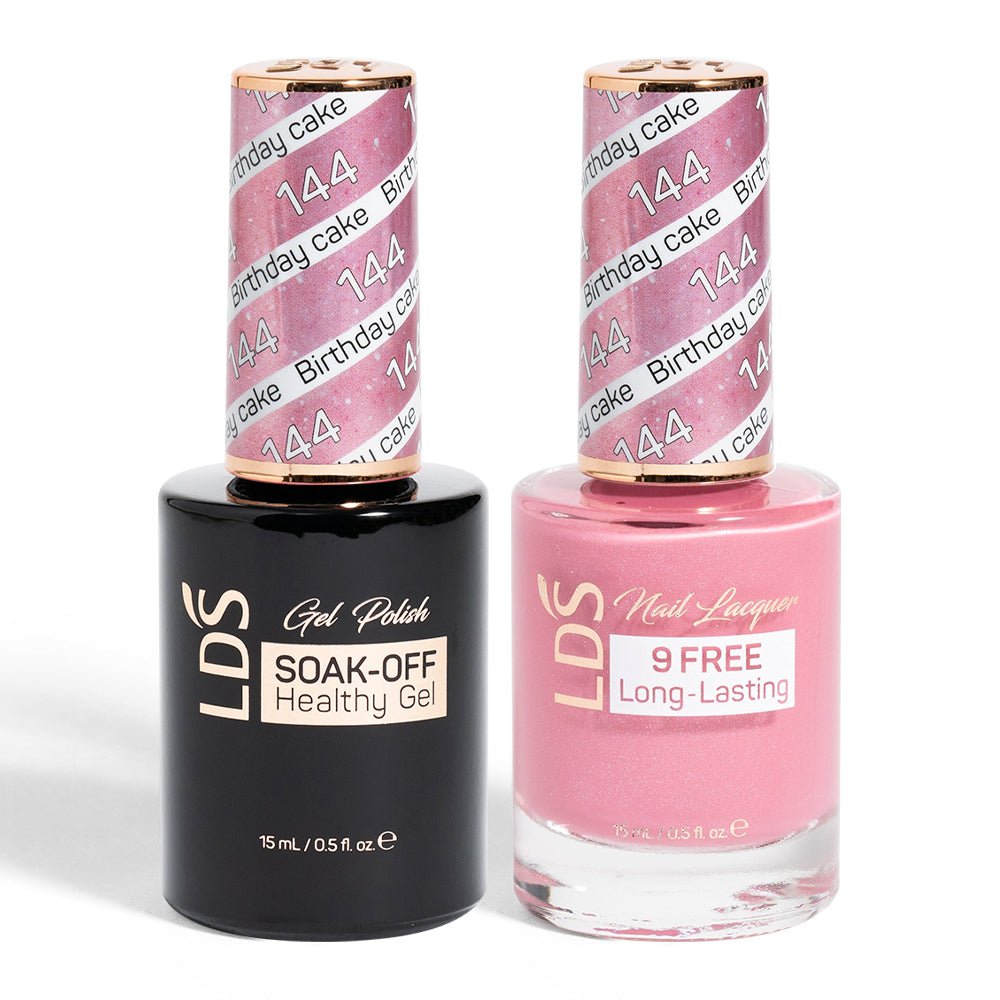 LDS Holiday Gift Bundle: 4 Gel & Lacquer, 1 Base Gel, 1 Top Gel - 018, 019, 132, 144 - DTK Nail Supply