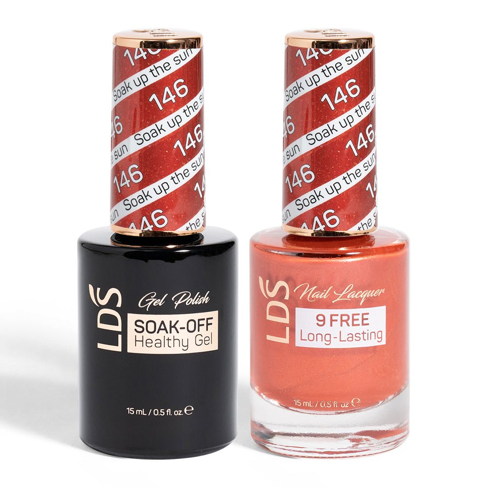 LDS Holiday Gift Bundle: 4 Gel & Lacquer, 1 Base Gel, 1 Top Gel - 089, 142, 146, 147 - DTK Nail Supply