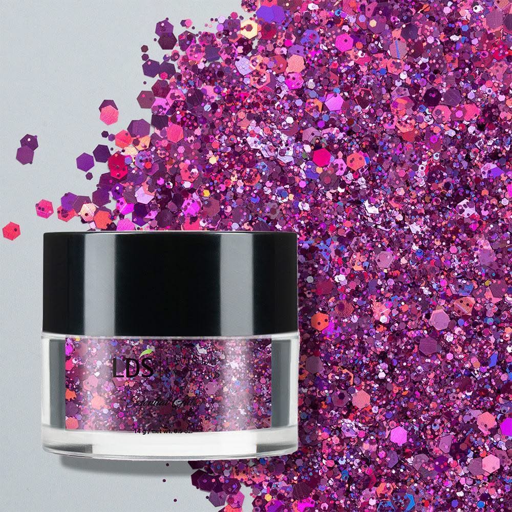 LDS Holographic Chunky Glitter Nail Art - 0.5oz DCG08 - DTK Nail Supply