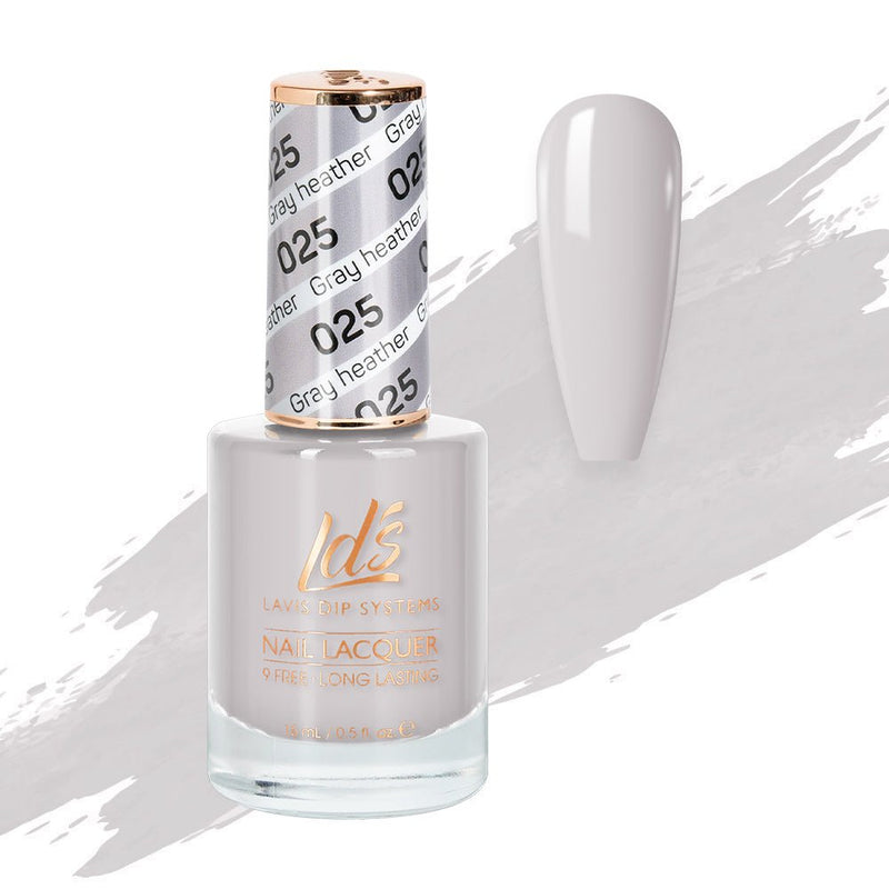 LDS Nail Lacquer - 025 Gray Heather - DTK Nail Supply
