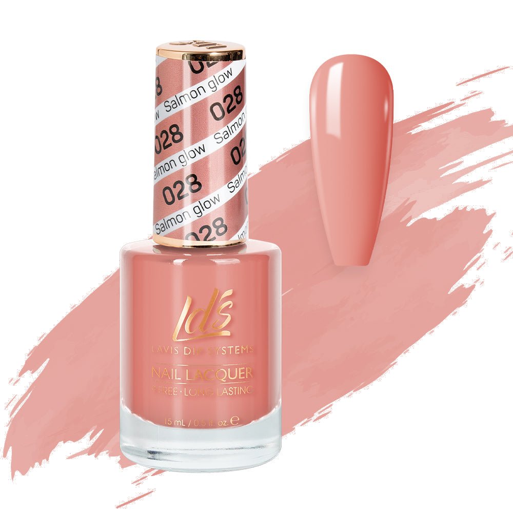 LDS Nail Lacquer - 028 Salmon Glow - DTK Nail Supply