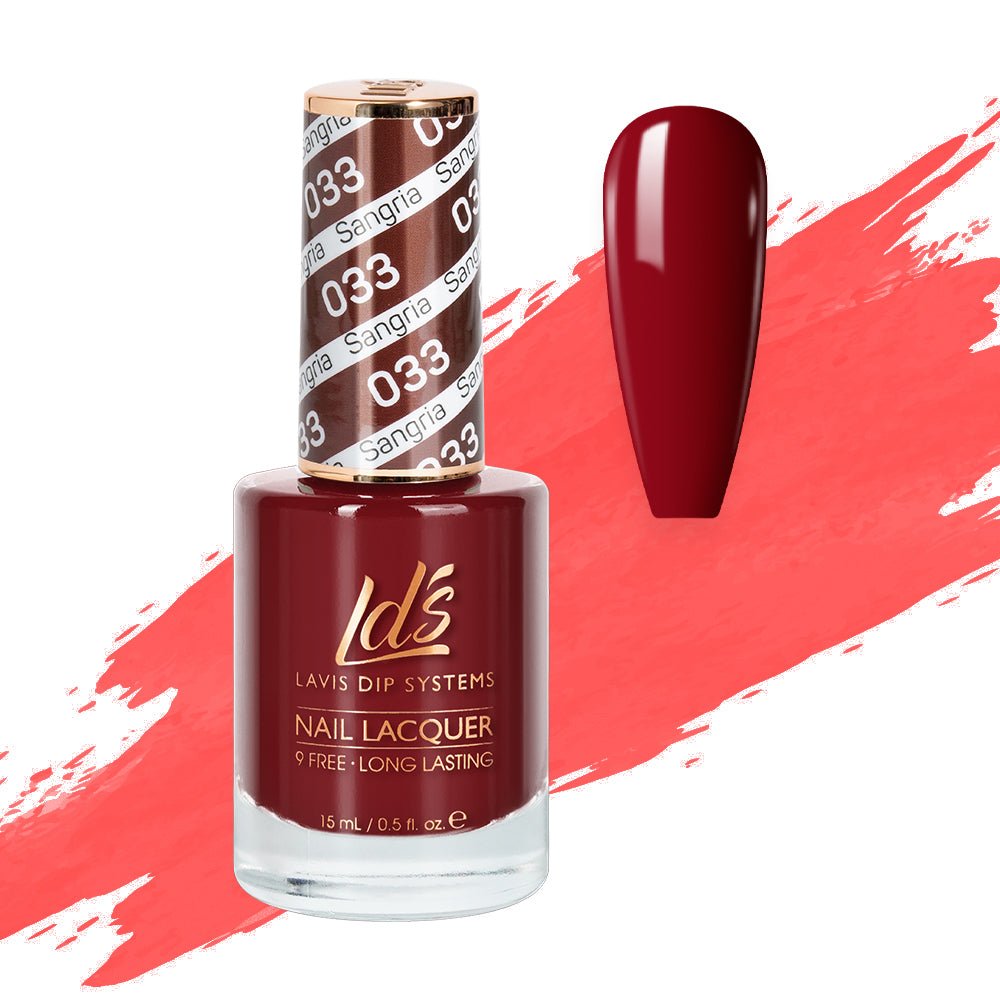 LDS Nail Lacquer - 033 Sangria - DTK Nail Supply