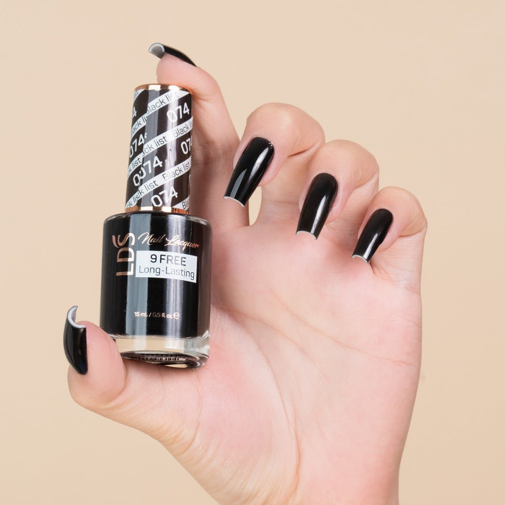 LDS Nail Lacquer - 074 Black List - DTK Nail Supply