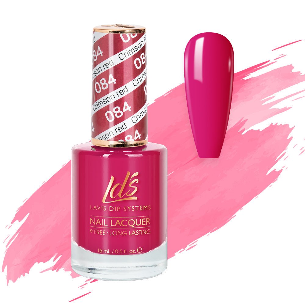 LDS Nail Lacquer - 084 Crimson Red - DTK Nail Supply