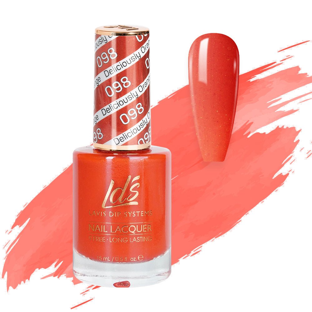 LDS Nail Lacquer - 098 Deliciously Orange - DTK Nail Supply