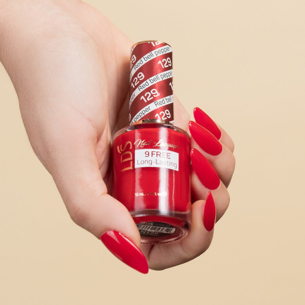 LDS Nail Lacquer - 129 Red Bell Pepper - DTK Nail Supply