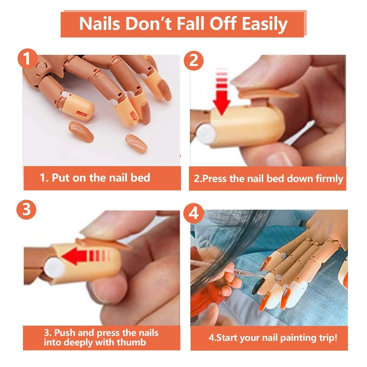Mechanical False Finger - With Base - DTK Nail Supply
