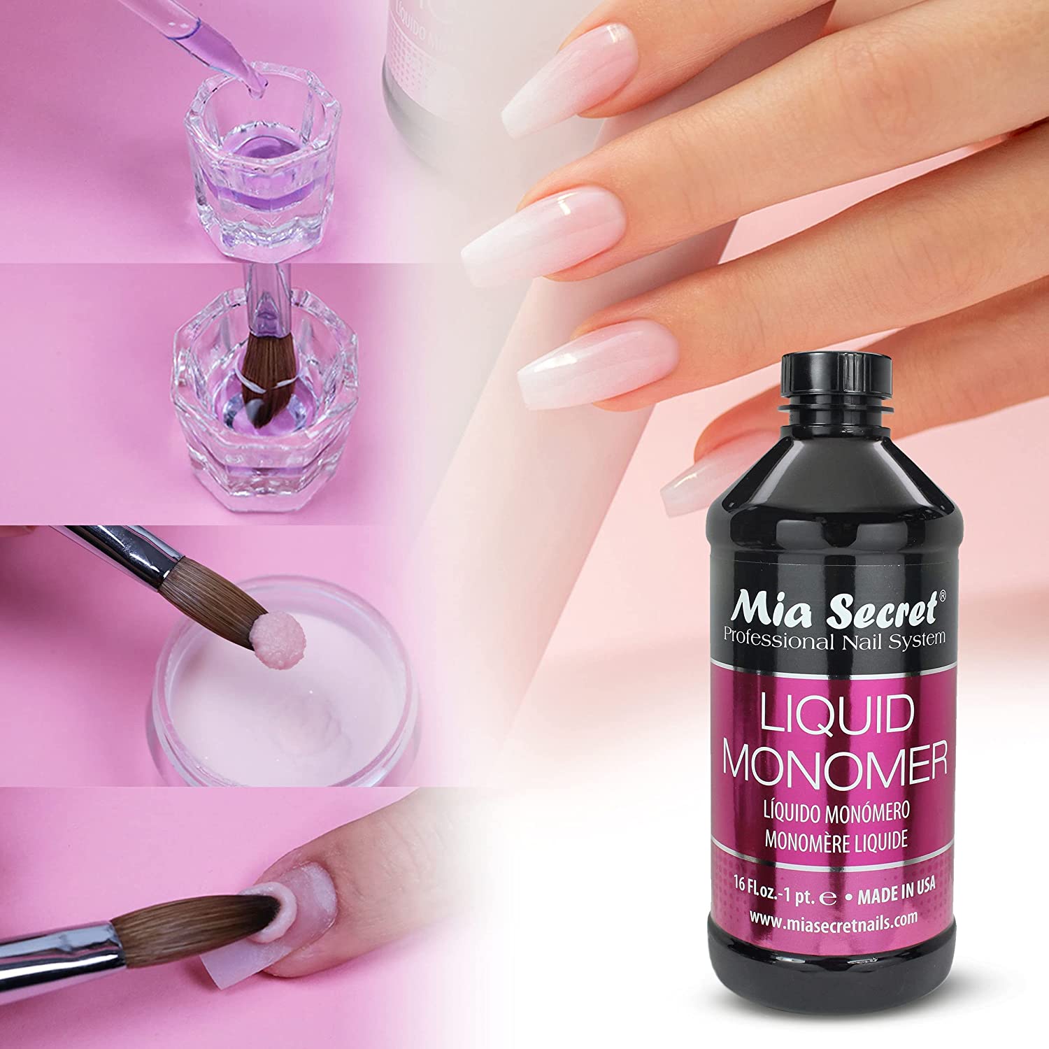 Mia Secret Liquid Monomer - 16oz - DTK Nail Supply