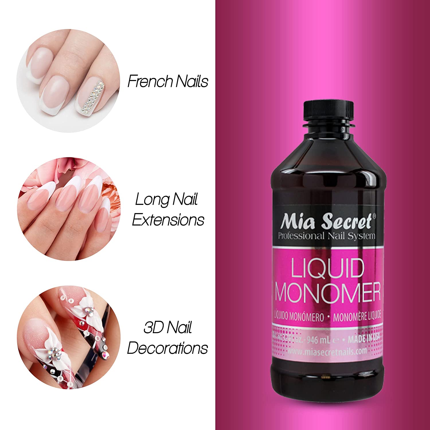 Mia Secret Liquid Monomer - 32oz - DTK Nail Supply