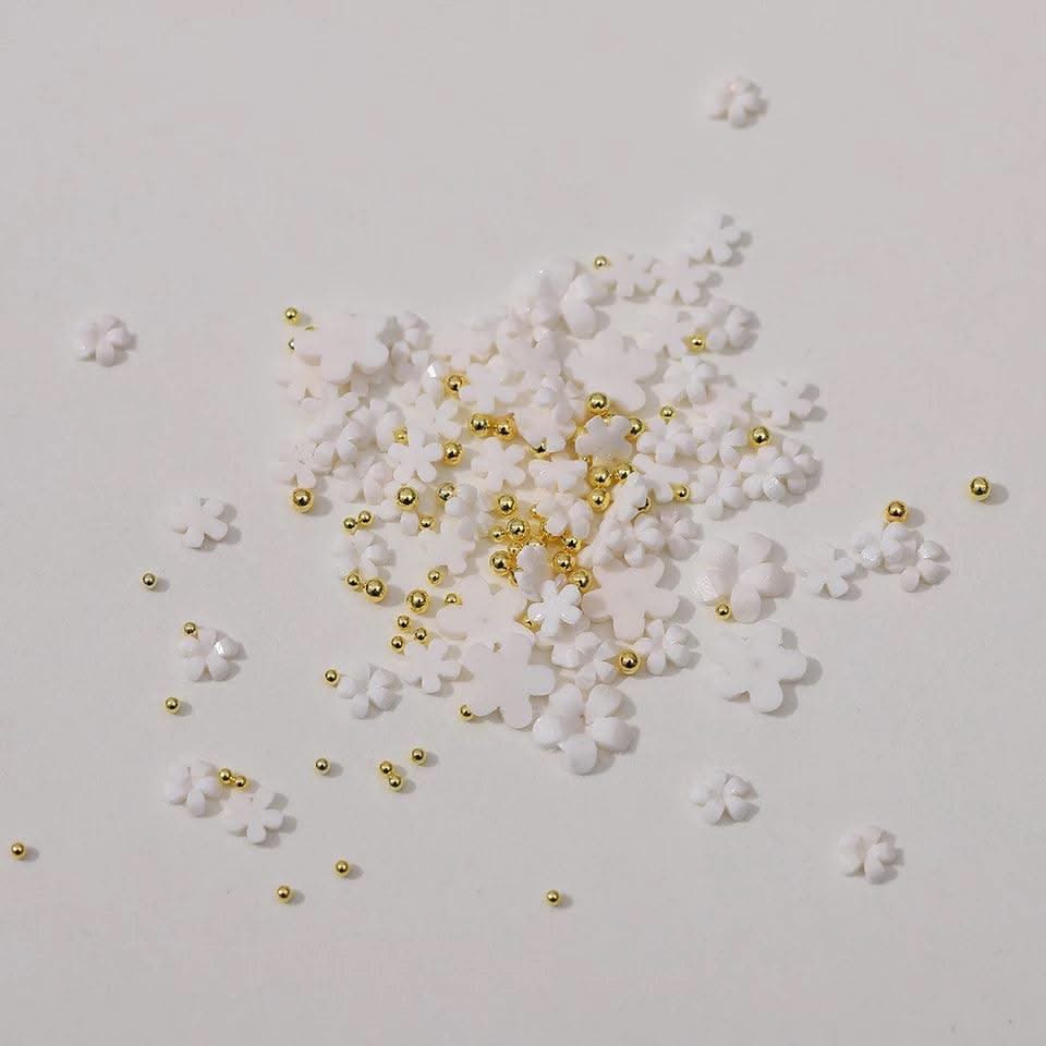 Mixed Acrylic Flower & Pearl Bead Set - 01 - Cutesy - DTK Nail Supply