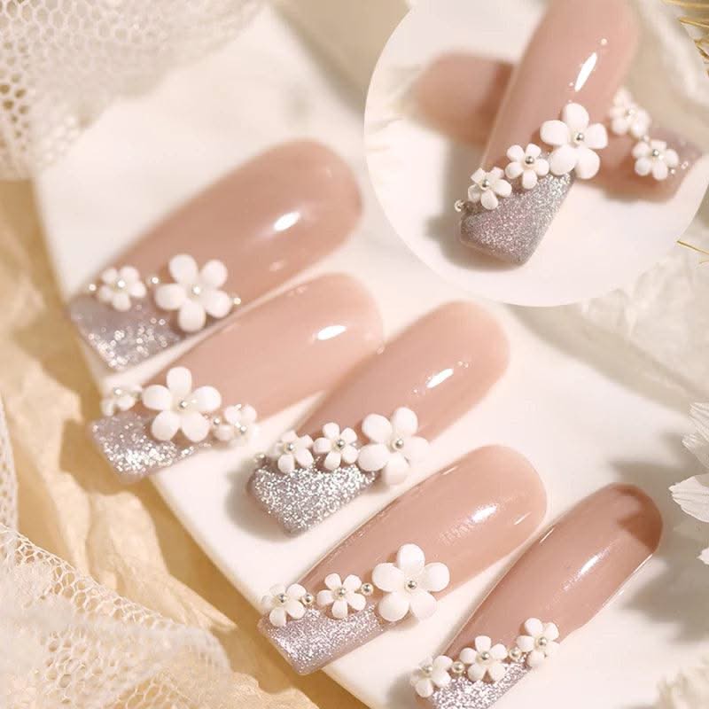 Mixed Acrylic Flower & Pearl Bead Set - 01 - Cutesy - DTK Nail Supply