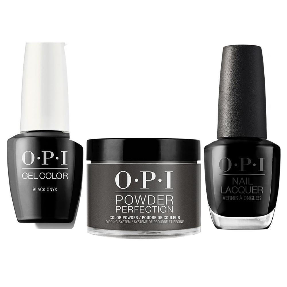 OPI 3 in 1 - T02 Black Onyx - Dip, Gel & Lacquer Matching - DTK Nail Supply