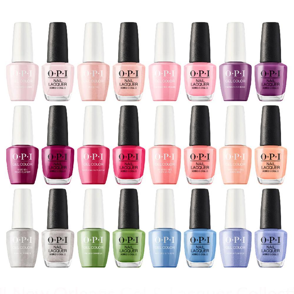 OPI New Orleans Gel & Lacquer Collection (12 Colors): N51, 52, 53, 54, 55, 56, 57, 58, 59, 60, 61, 62 - DTK Nail Supply