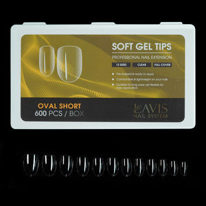 LAVIS Oval Short - 12 Sizes Clear - Soft Gel Tips by LAVIS NAILS TOOL sold by DTK Nail Supply