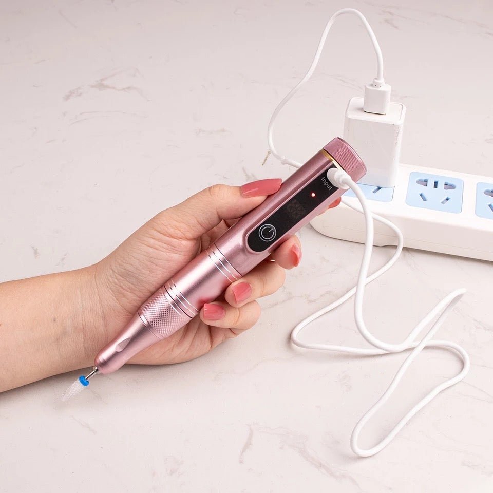 Portable Cordless Electric Nail Drill 35000RPM - Rose Gold - DTK Nail Supply