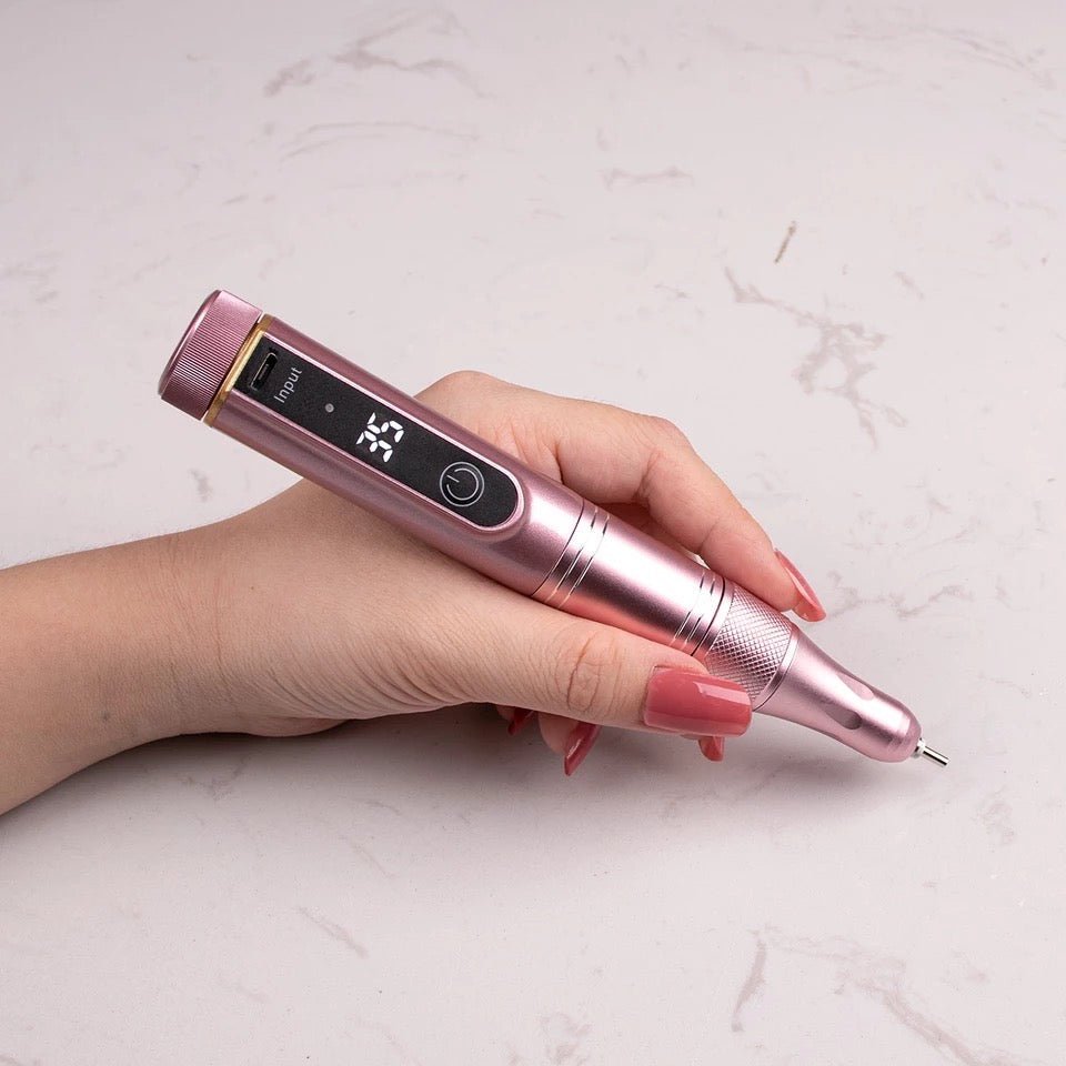 Portable Cordless Electric Nail Drill 35000RPM - Rose Gold - DTK Nail Supply