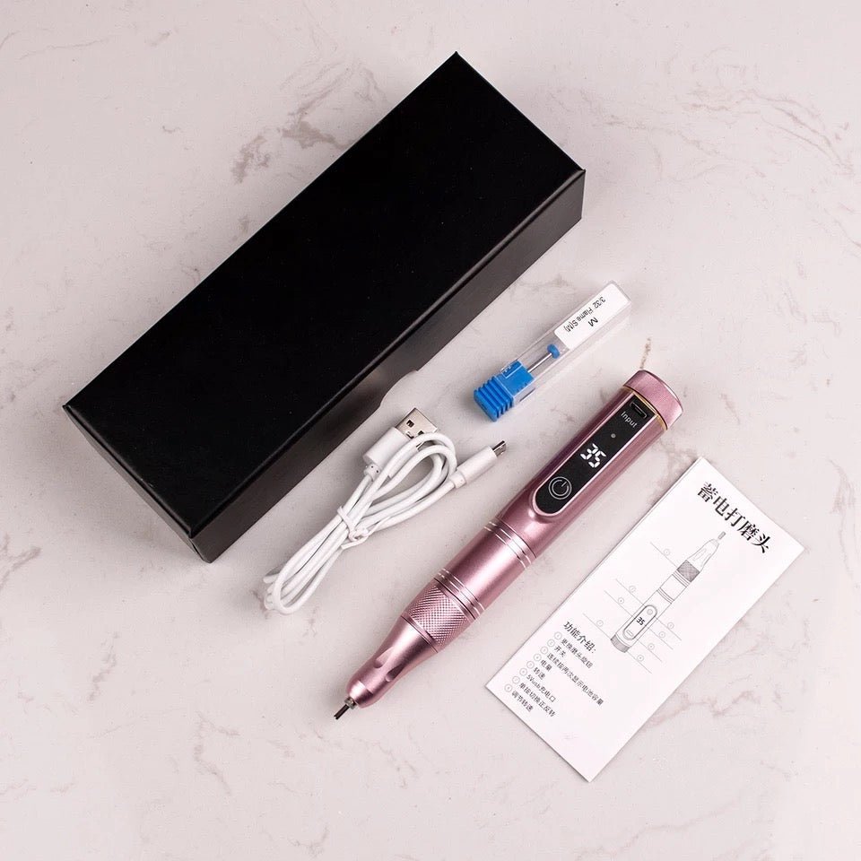 Portable Cordless Electric Nail Drill 35000RPM - Rose Gold - DTK Nail Supply