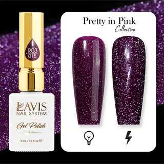 LAVIS Reflective R03 - Gel Polish 0.5 oz - Pretty In Pink Collection