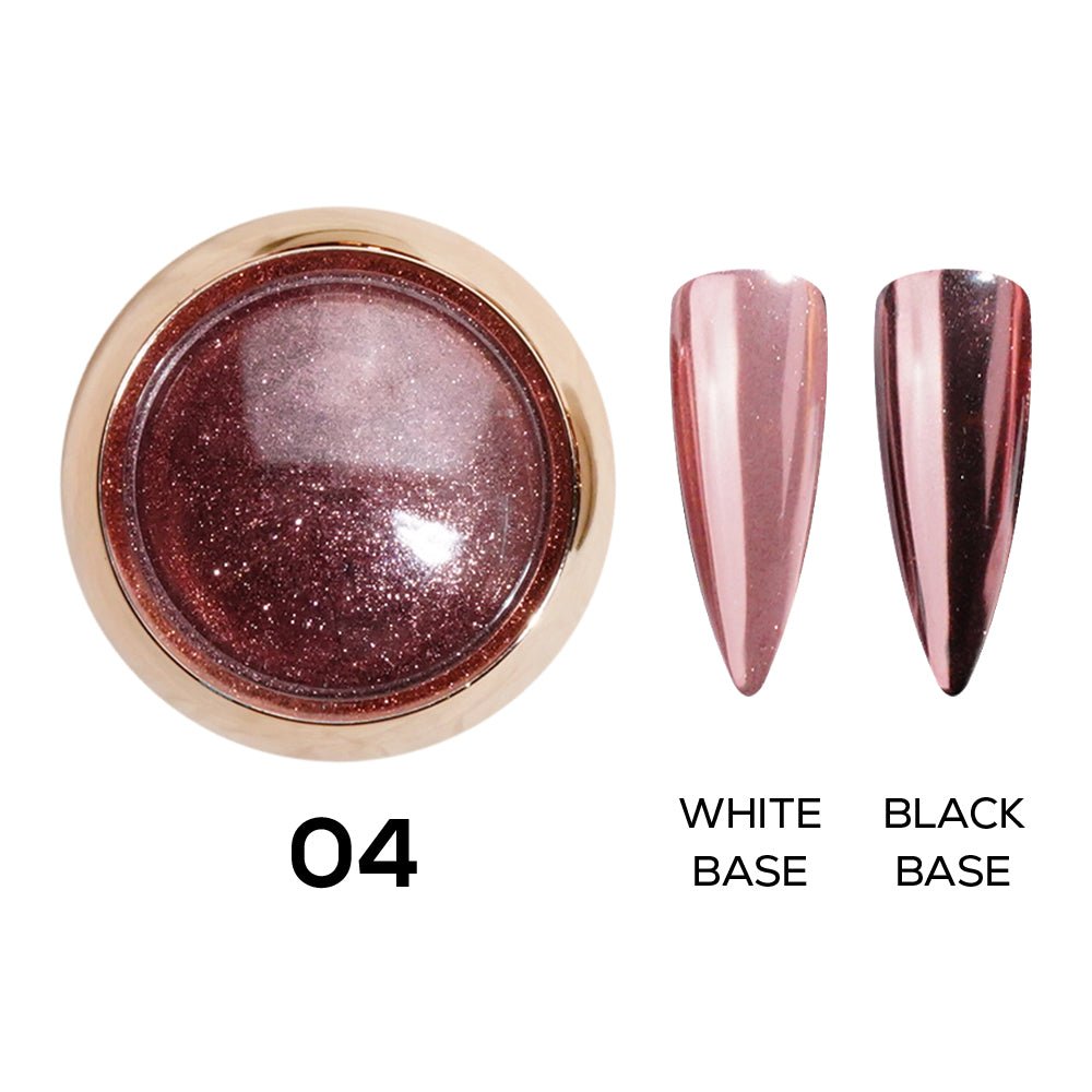 Set Classic Chrome Nail Powder - 6 Colors - DTK Nail Supply