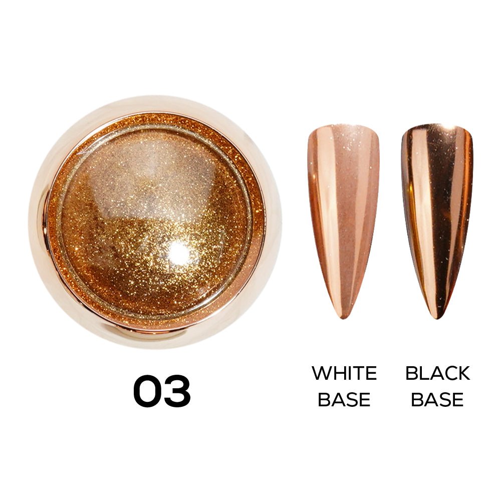 Set Classic Chrome Nail Powder - 6 Colors - DTK Nail Supply