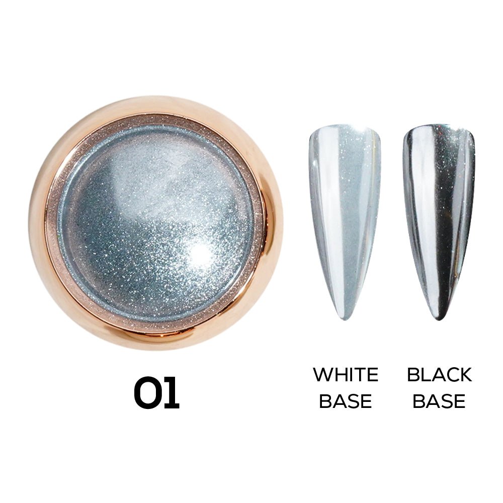 Set Classic Chrome Nail Powder - 6 Colors - DTK Nail Supply