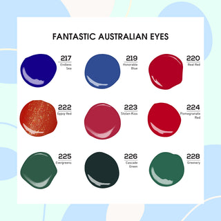  Lavis Gel Fantastic Australian Eyes Set G8 (9 colors): 217, 219, 220, 222, 223, 224, 225, 226, 228 by LAVIS NAILS sold by DTK Nail Supply